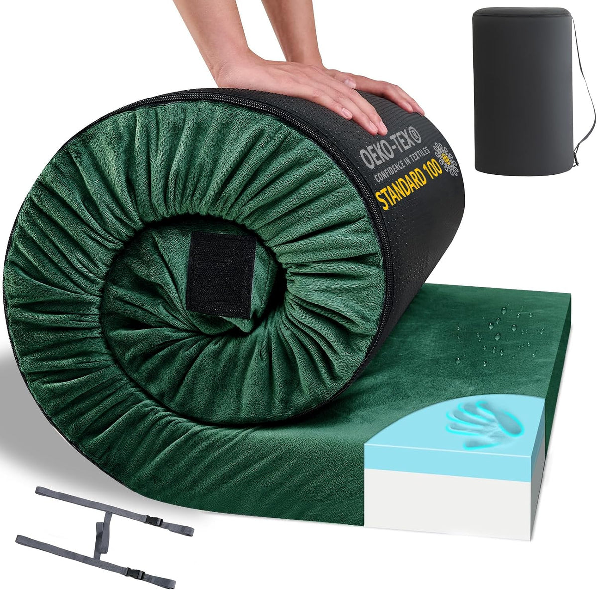 HomeMate Memory Foam Camping Mattress Pad: Portable Car Sleeping Pad