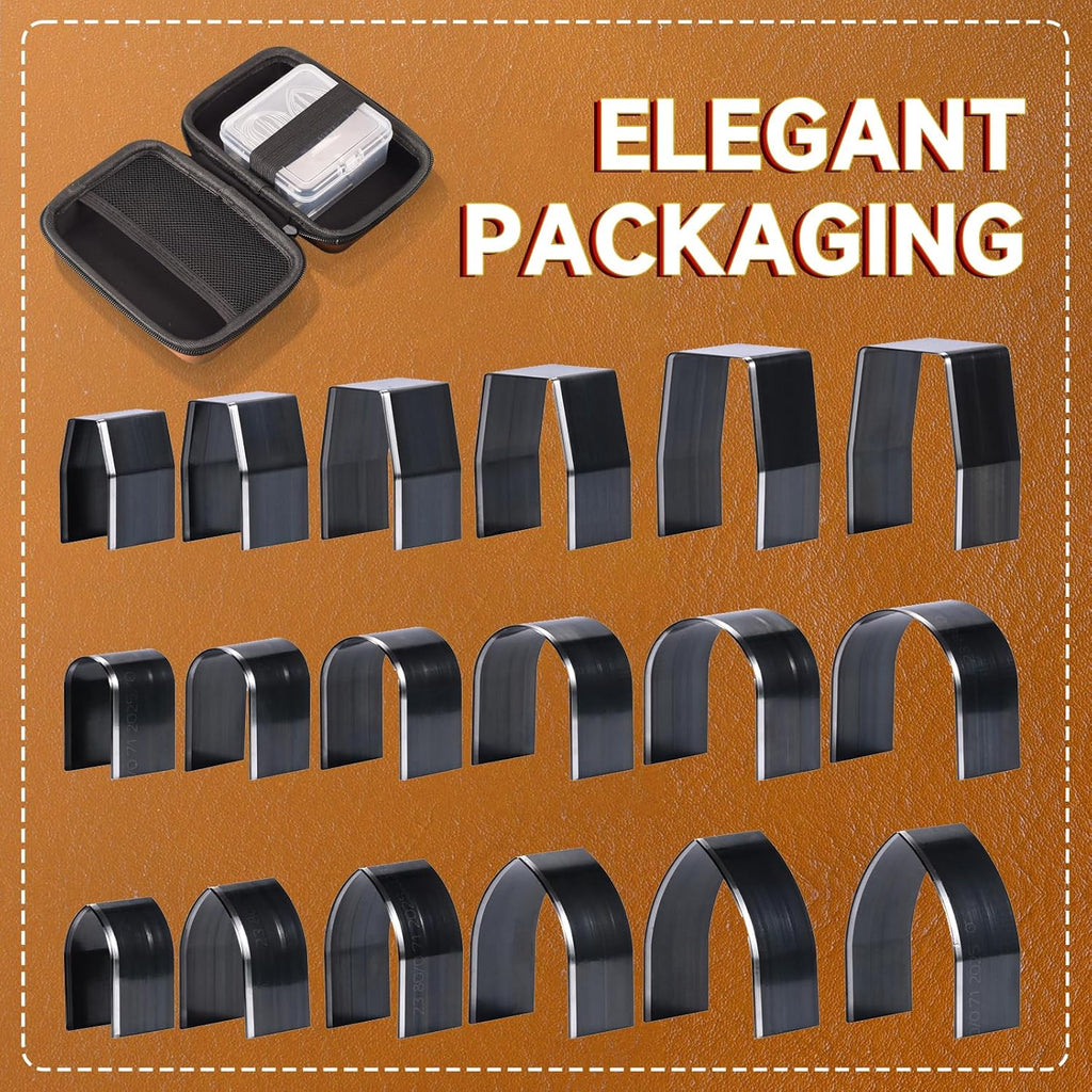 Leather Circle Cutter Tool Set 27 Pcs Leather Punch Set, 9 Round Hole18 Decorative Belt End Punches for Leatherworking, with EVA Case Rubber Mat for Belt, Strap, Bag Making