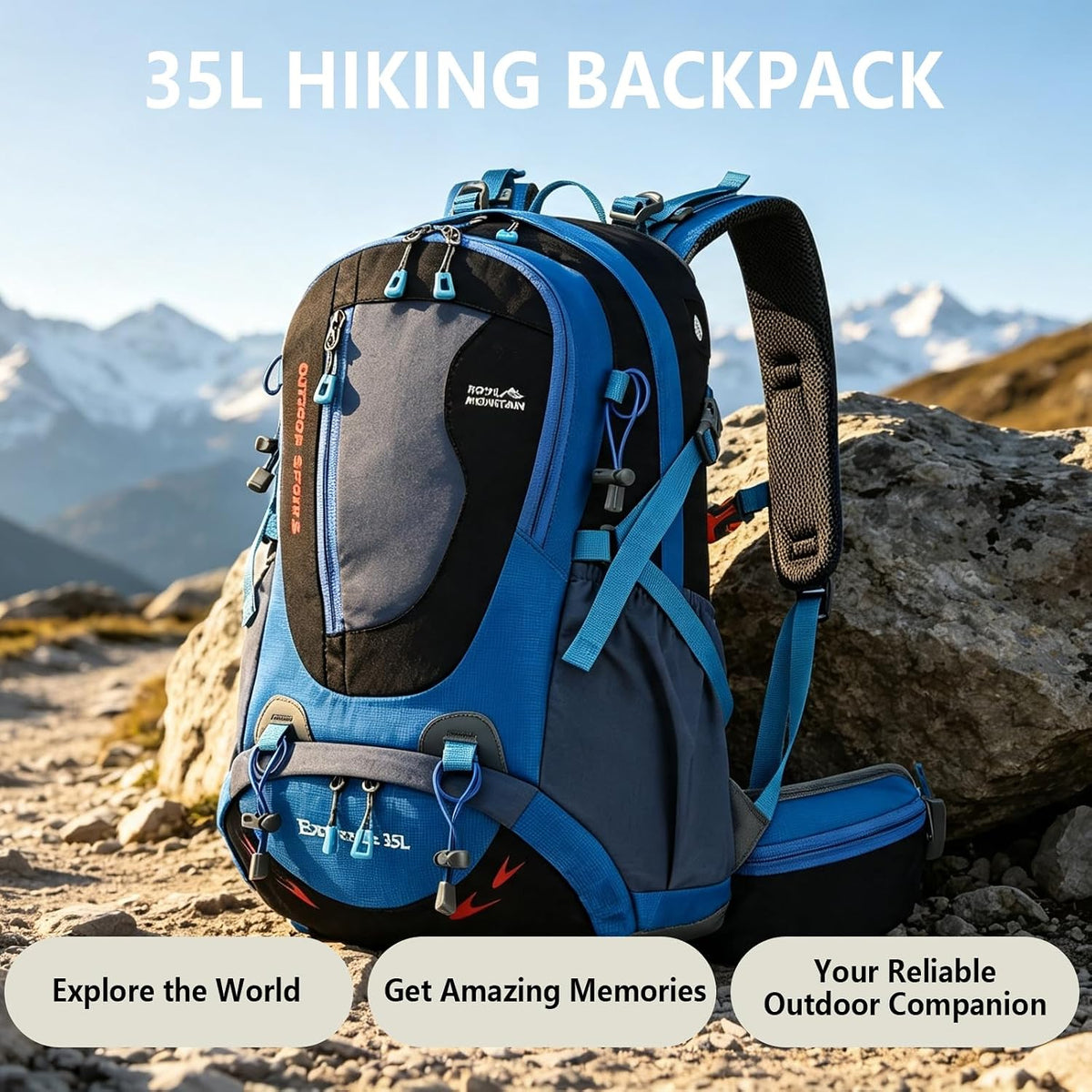 35L Lightweight Hiking Backpack for Women Men Waterproof Camping Backpack