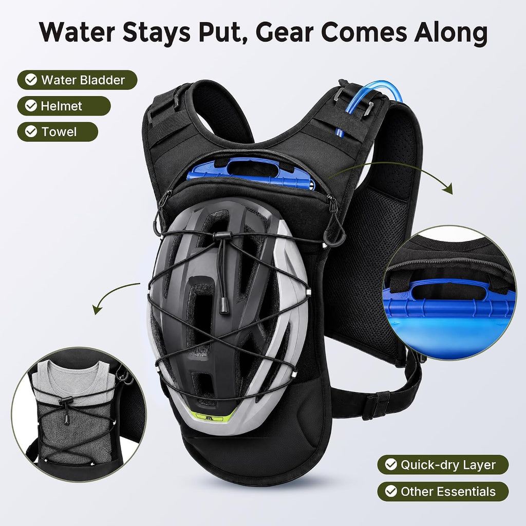 Running Vest Water Backpack with 2L Leak-Proof Bladder for Men & Women