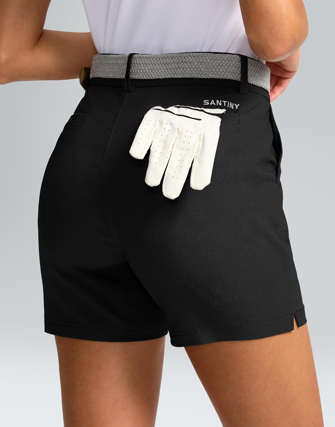 SANTINY Women's 5" Golf Shorts with Pockets Quick Dry Work Hiking Shorts