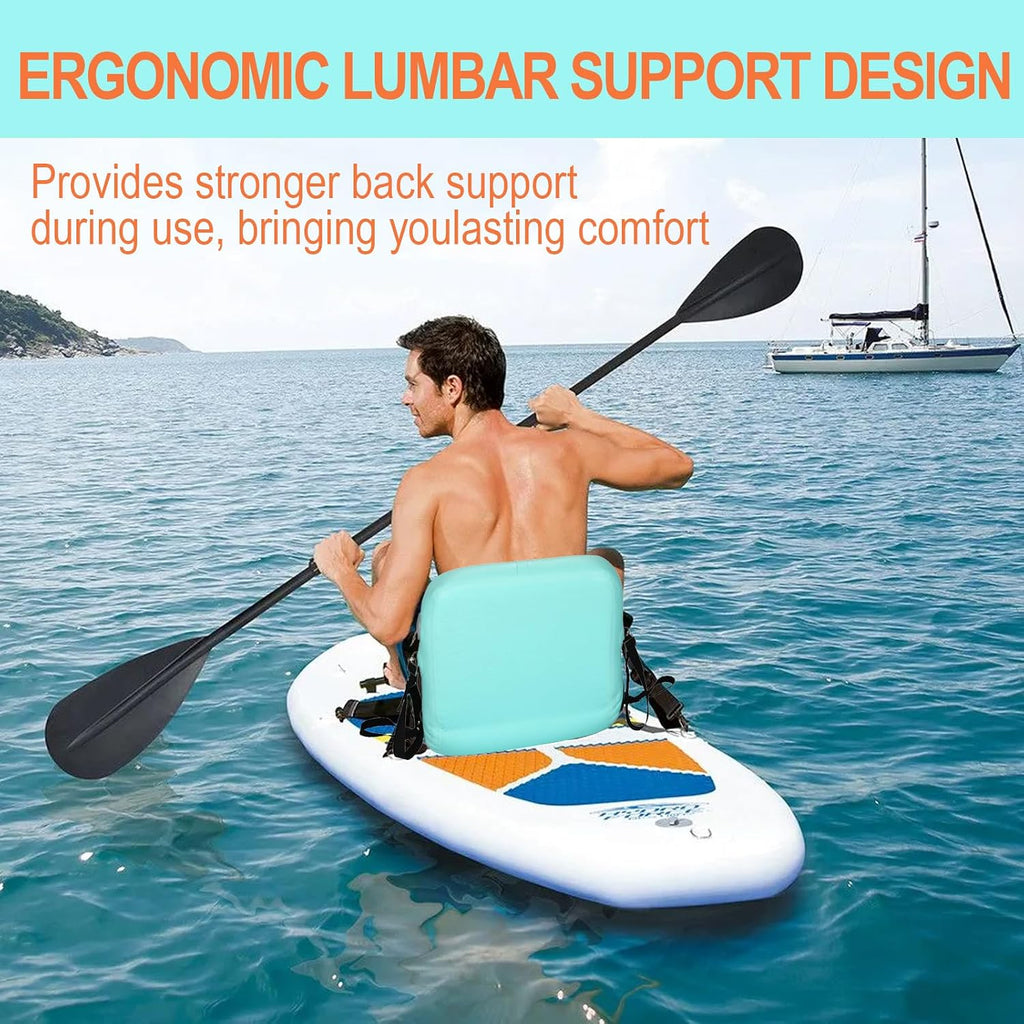 JAYEGT Inflatable Kayak Seat with Back Support,Paddle Board Accessories ，Foldable SUP Seat，Ergonomic Anti-Slip Design, high Load Capacity，Versatile Use for Kayak, Boat,SUP,Canoe,Fishing Boat-Green
