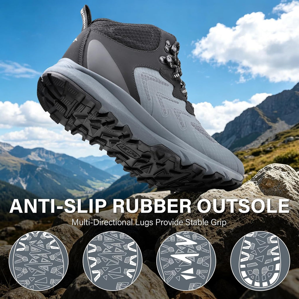 Men's Waterproof Hiking Boots Lightweight Comfortable Outdoor Walking Trail Boots Shoes