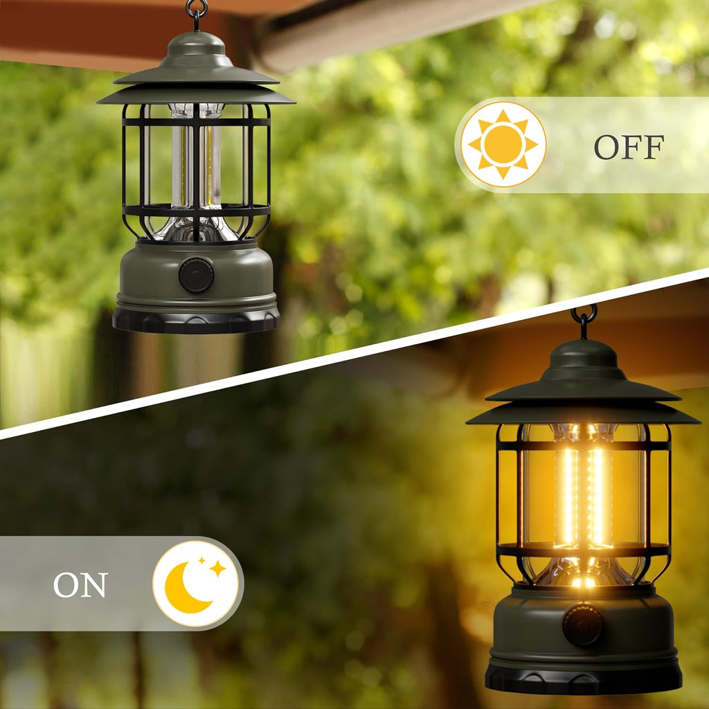 Camping Lanterns Battery Powered Rechargeable Lights,3 Pack Green