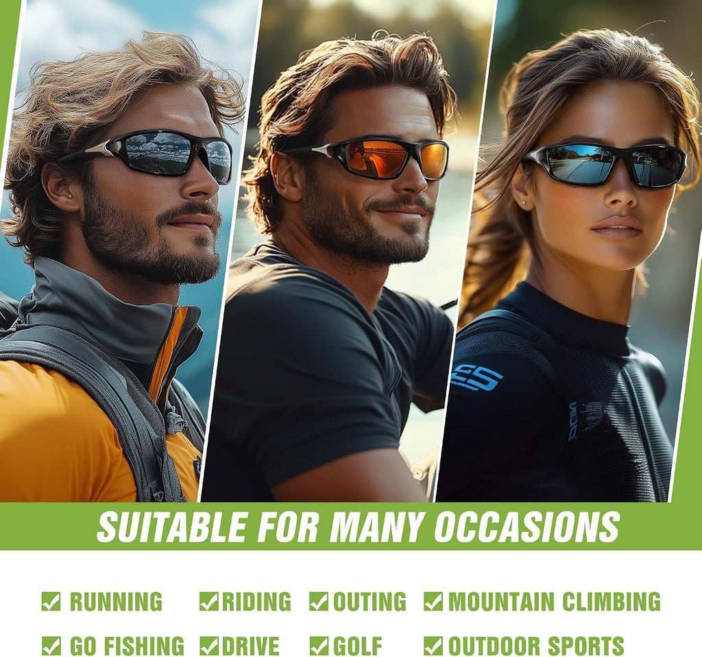 Polarized Sports Wrap Around Sunglasses Men Fishing Running Golf
