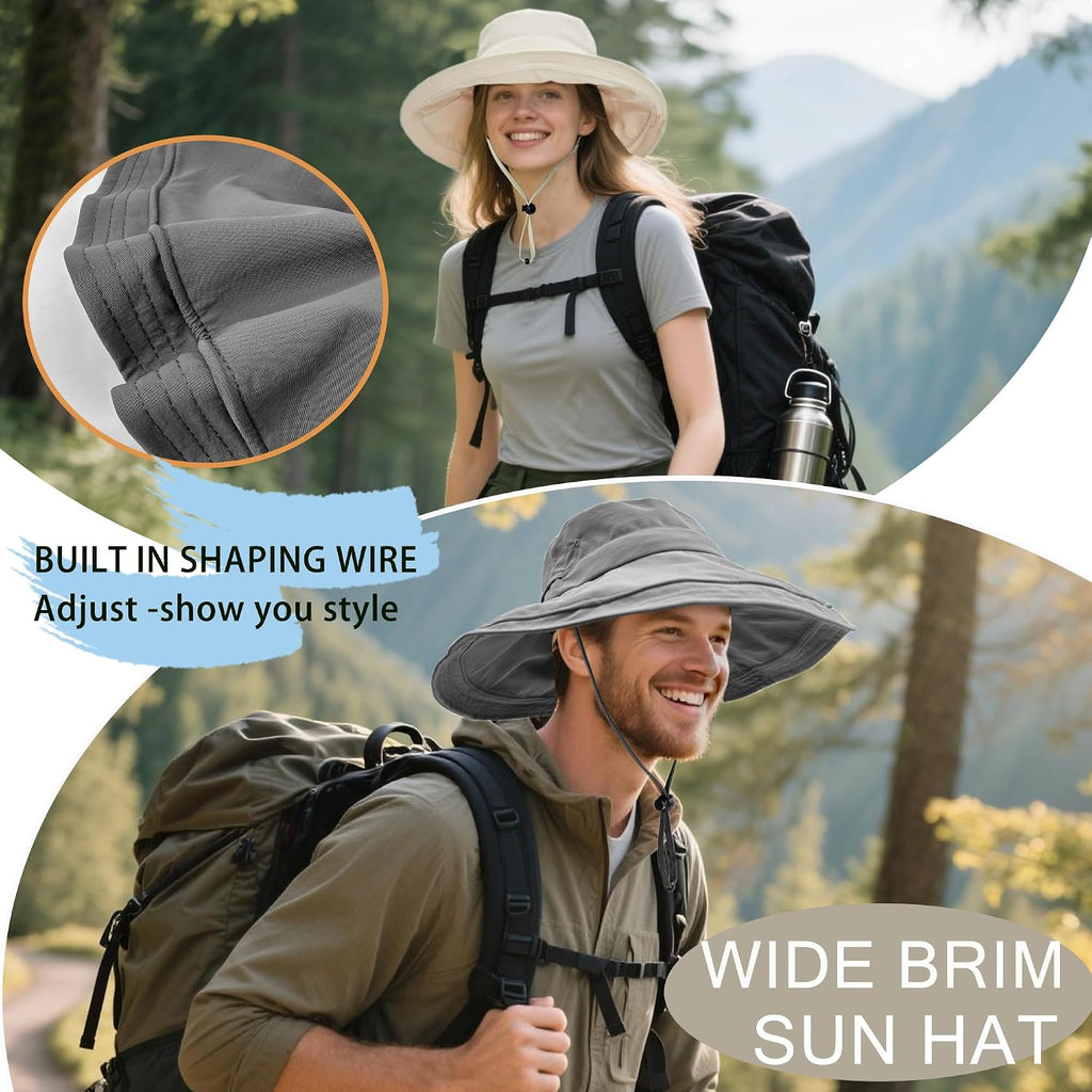 Sun Hats for Women UV Protection Wide Brim Hat with Ponytail Hole