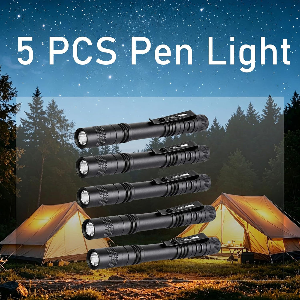 Led Pen Light with Clip for Everyday Use & Emergency Tool (5PCS)