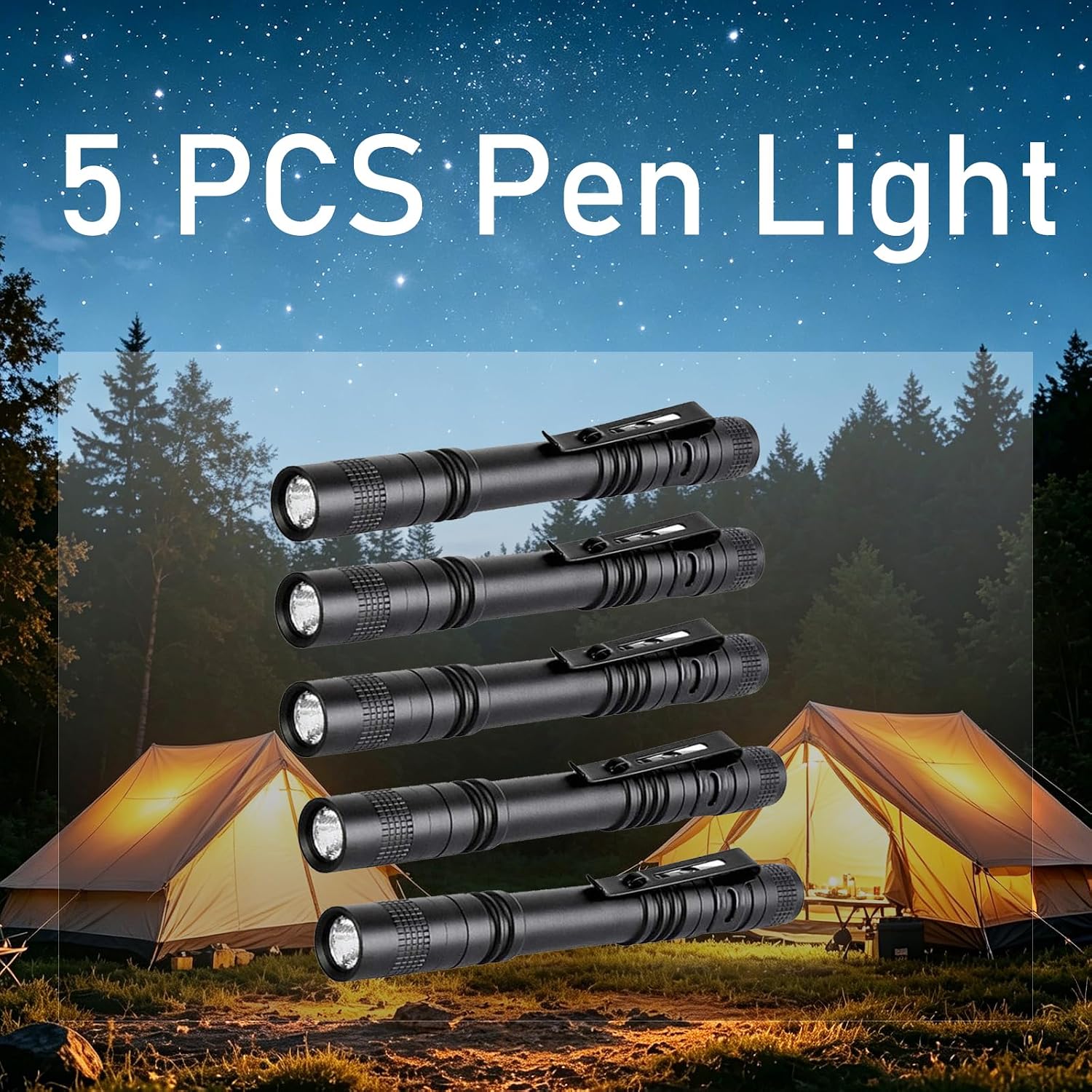 Led Pen Light with Clip for Everyday Use & Emergency Tool (5PCS)