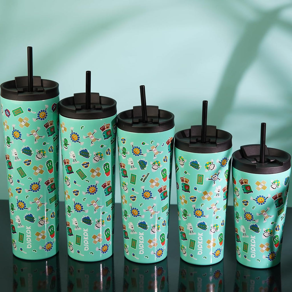 BJPKPK 34oz Coffee Tumbler with Straw, Insulated Stainless Steel Cup