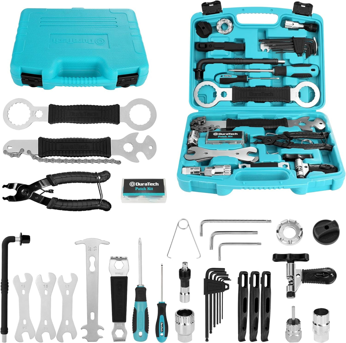 DURATECH 41 Pieces Bicycle Repair Tools, Bike Tools Kit with Storage Box