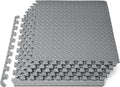 ProsourceFit Exercise Puzzle Mat ½-inch, EVA Interlocking Foam Floor Tiles for Home Gym, Workout Equipment, Kids Play Areas, Grey, 24 SQ FT - 6 Tiles