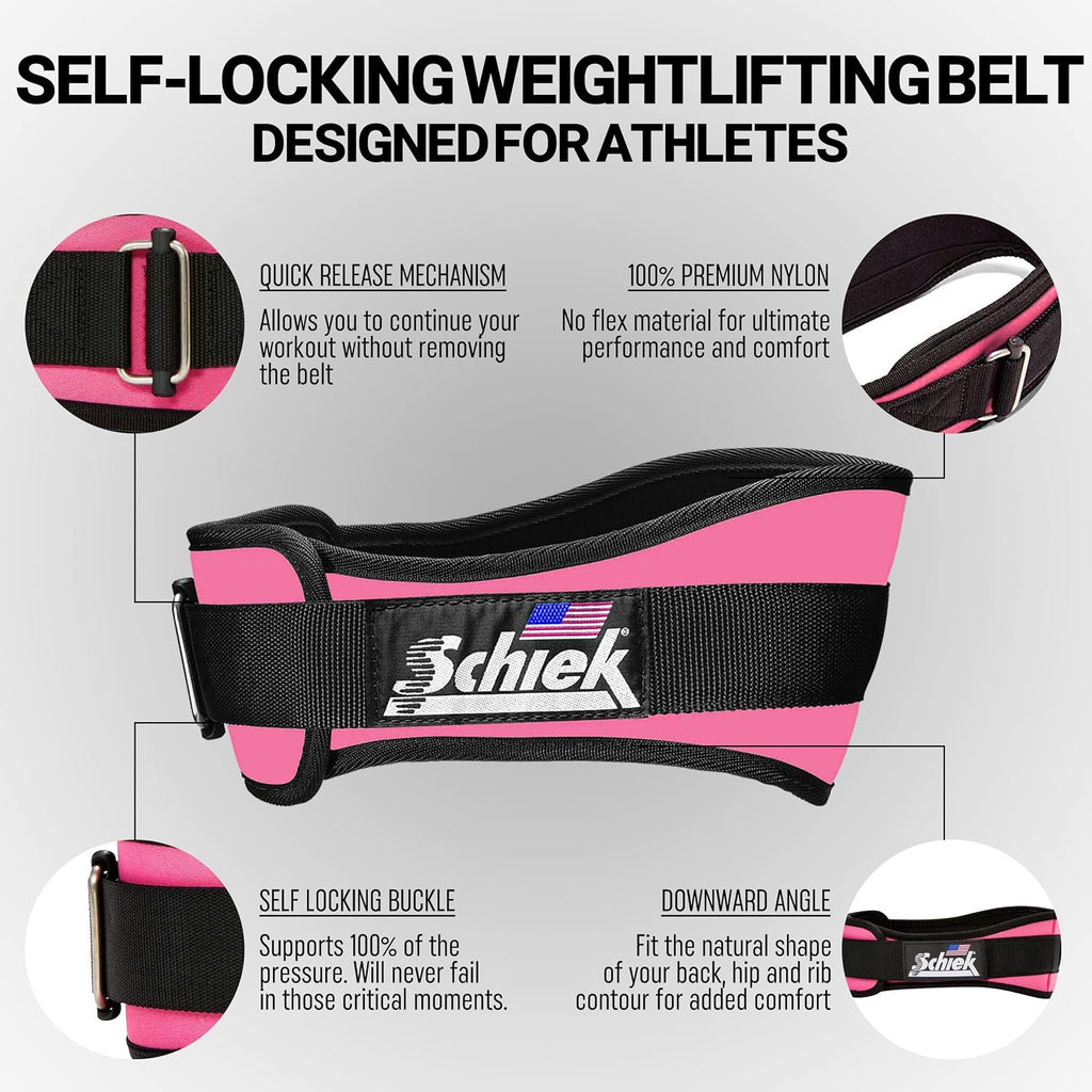 Schiek Sports Model 2004 Nylon 4 3/4" Weight Lifting Belt - Black
