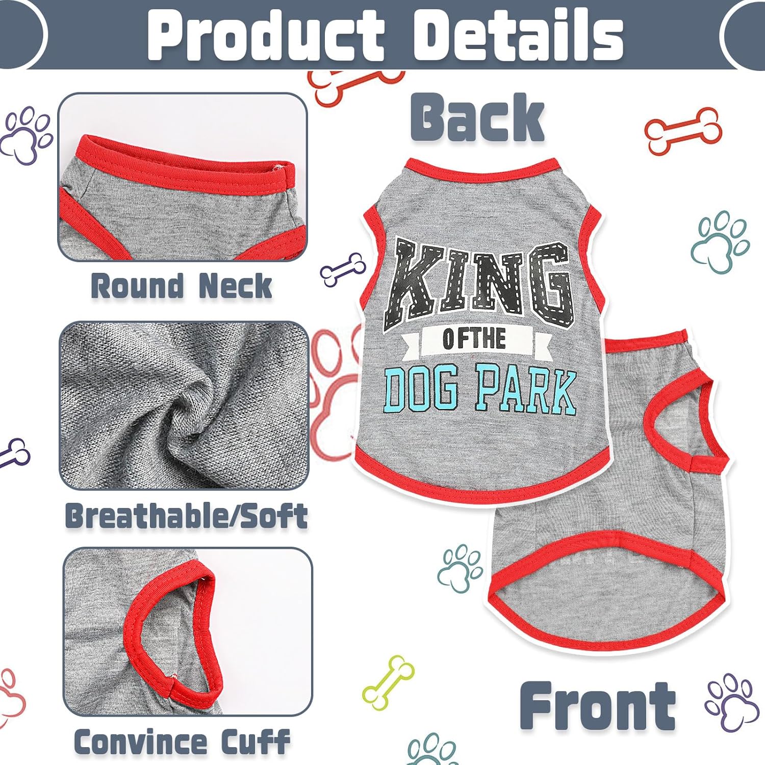 4 Pieces Puppy Clothes Boy Summer Dog Shirts for Small Dogs Chihuahua Yorkie Clothes Soft Cute Pattern Pet Cat Clothing Pink Grey Red Green XXS~M (X-Small)