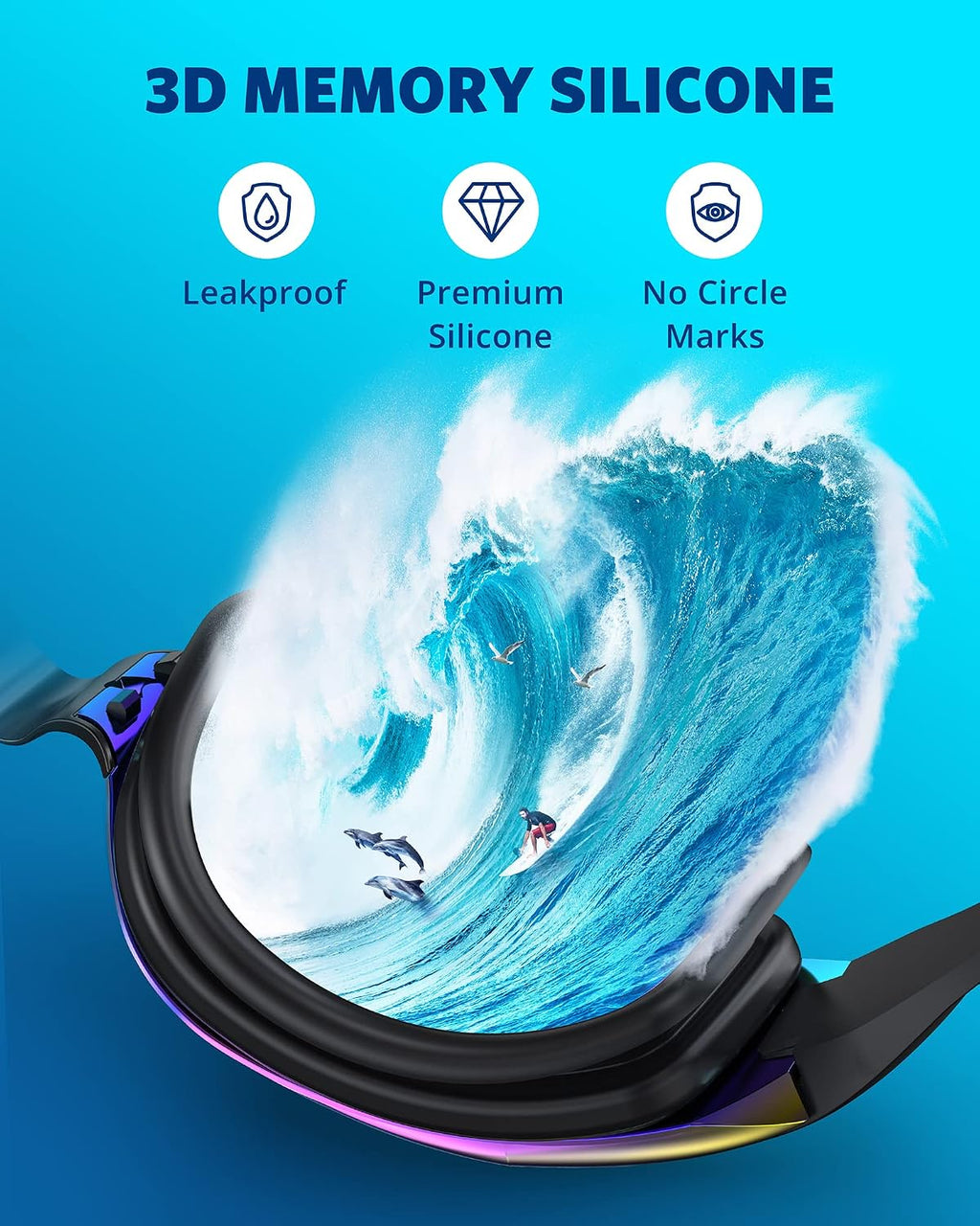 Aegend Swim Goggles 2 Pack for Adult Men Women No Leak with Storage Case