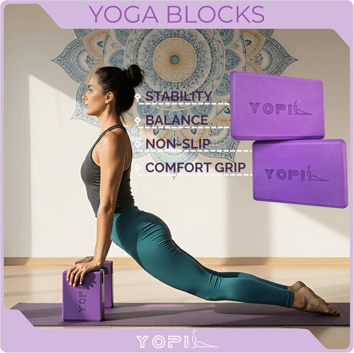 Yoga & Pilates Kit for Women – 9-in-1 Home & Studio Fitness Set with Yoga Blocks, Pilates Ring, Resistance Bands, Pilates Ball & More – Pink & Purple Workout Essentials for Yoga, Pilates & Stretching