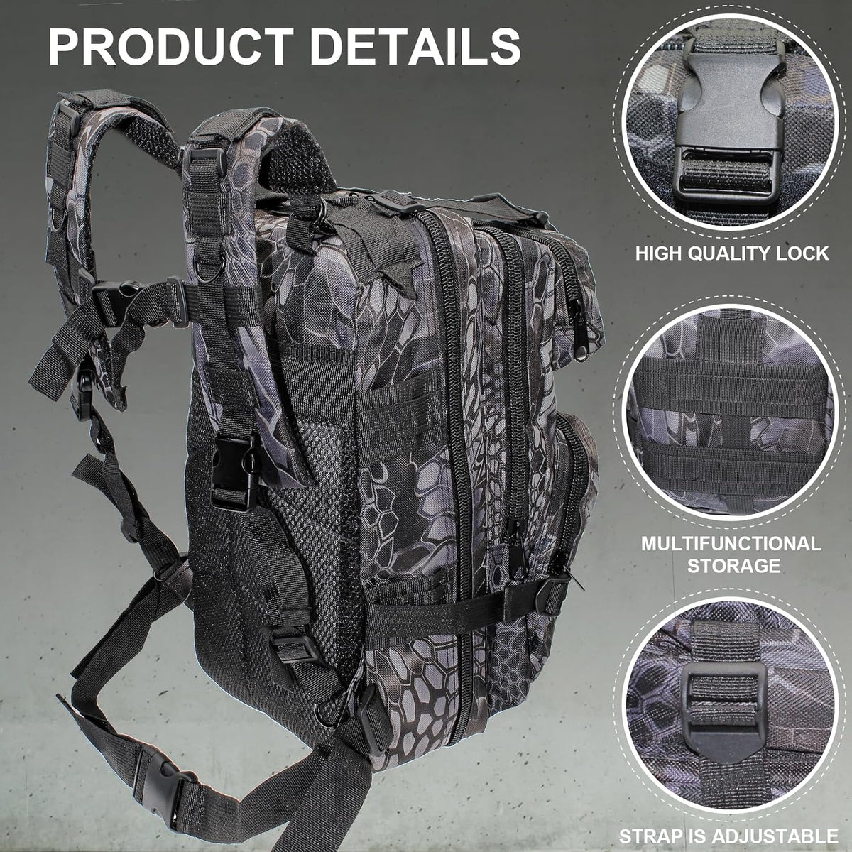 Fishing Tackle Backpack Lightweight Water-Resistant Rod Holder Bag