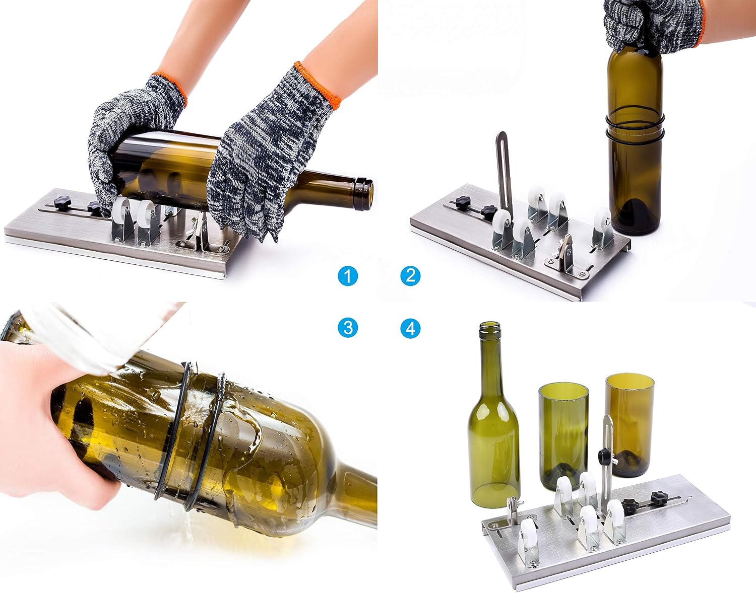 Glass Bottle Cutter, Upgraded Bottle Cutting Tool Kit for Round Bottles