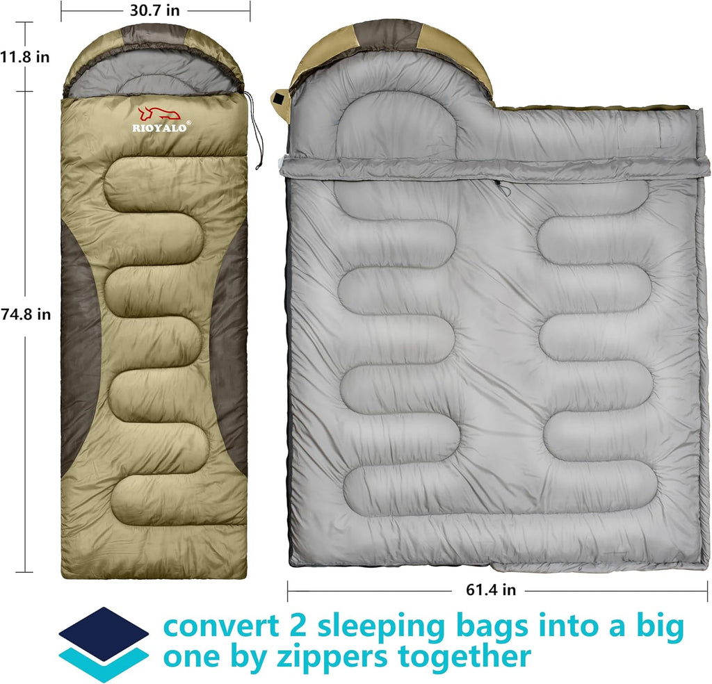 0 Degree Winter Sleeping Bags for Adults, Cold Weather Camping