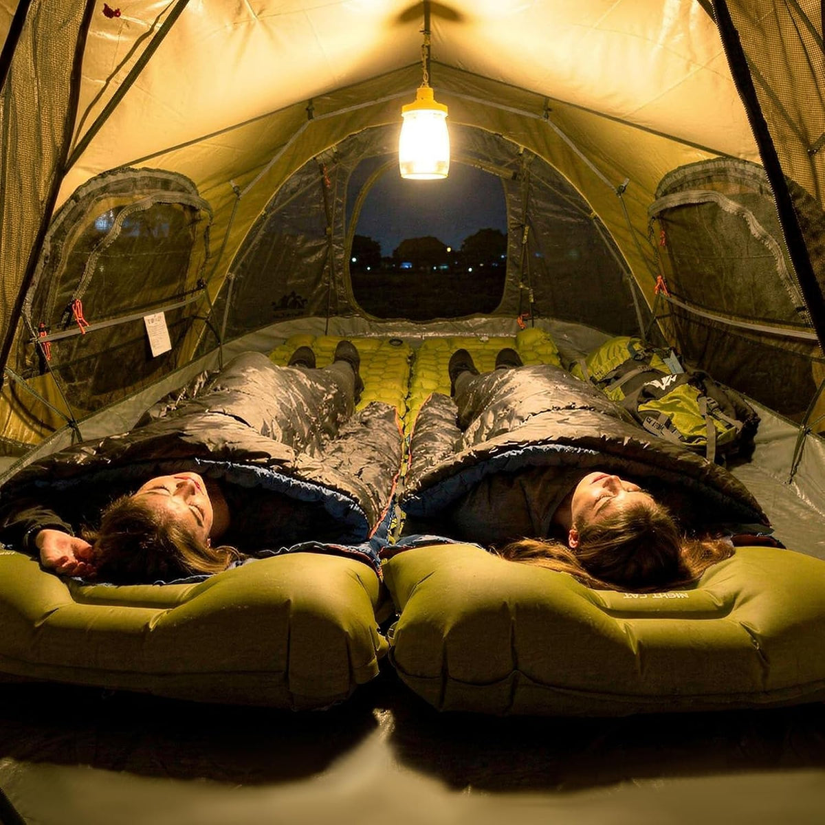 Night Cat Pop Up Camping Tent: 2-4 Person Tents for Camping Double Layers