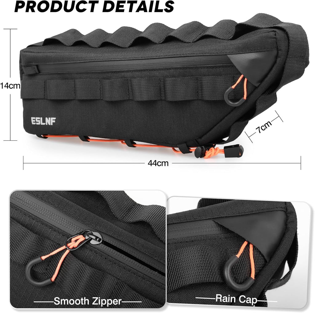 Bike Frame Bag Bicycle Bag for MTB Road Bike, Bike Triangle Bag, 2.7L Large Capacity Cycling Bag, Water-resistant Fabric, Universal Fit MTB, Road Bike, E-bike, Bike Accessories