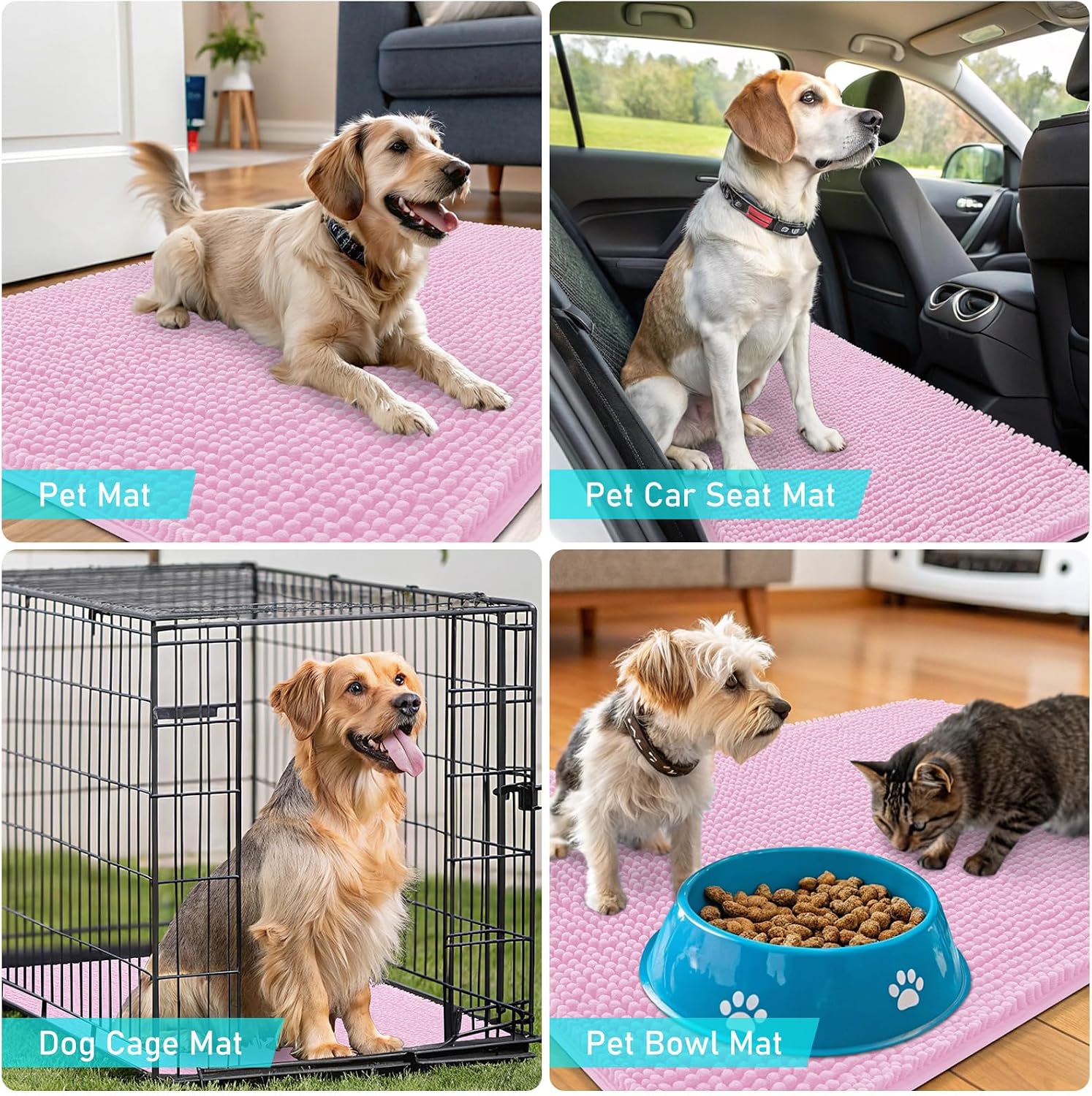 OLANLY Dog Door Mat for Muddy Paws 45x27, Super Absorbent Chenille Mud Mat