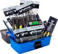 Fishing Tackle Box with Tackle Included Lures, 3-Layer Tackle Kit