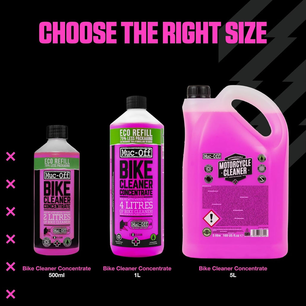 Muc-Off Bike Cleaner Concentrate, 1 Liter - Fast-Action, Biodegradable Nano Gel Refill - Mixes with Water to Make Up to 4 liters of Bike Wash