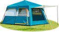 KTT Extra Large Tent 10-12-14 Person(B),Family Cabin Tents,2 Rooms,3 Doors and 3 Windows with Mesh,Straight Wall,Waterproof,Double Layer,Big Tent for Outdoor,Picnic,Camping,Family Gathering