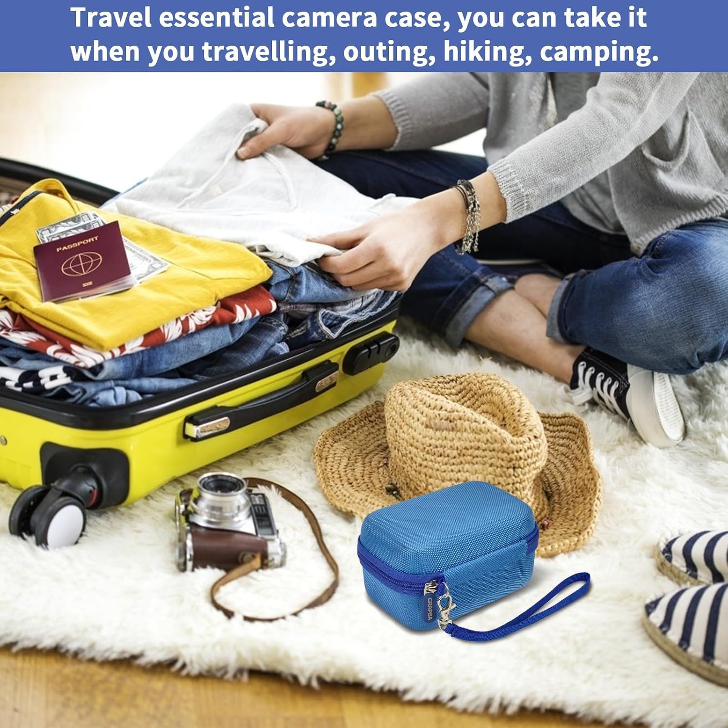 Digital Camera Case for Travelers & Vloggers, Case Only, Blue