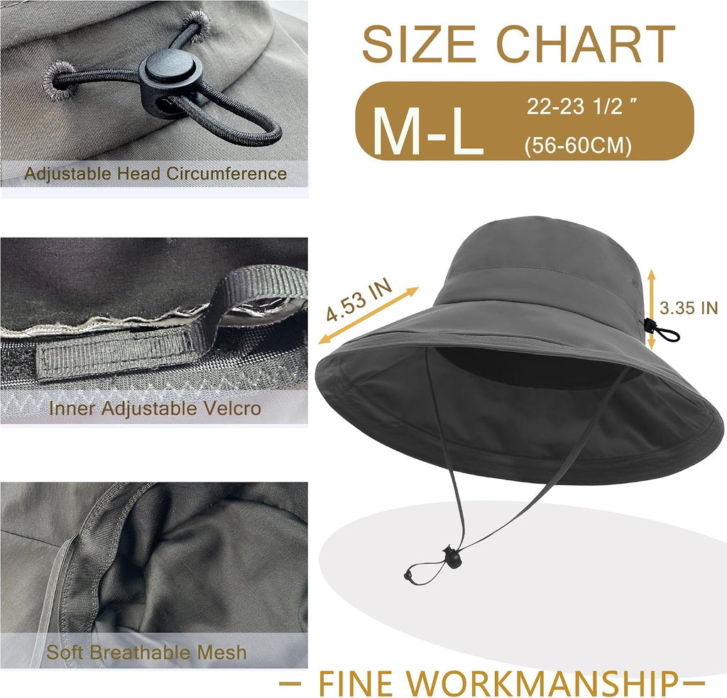 Sun Hats for Women UV Protection Wide Brim Hat with Ponytail Hole