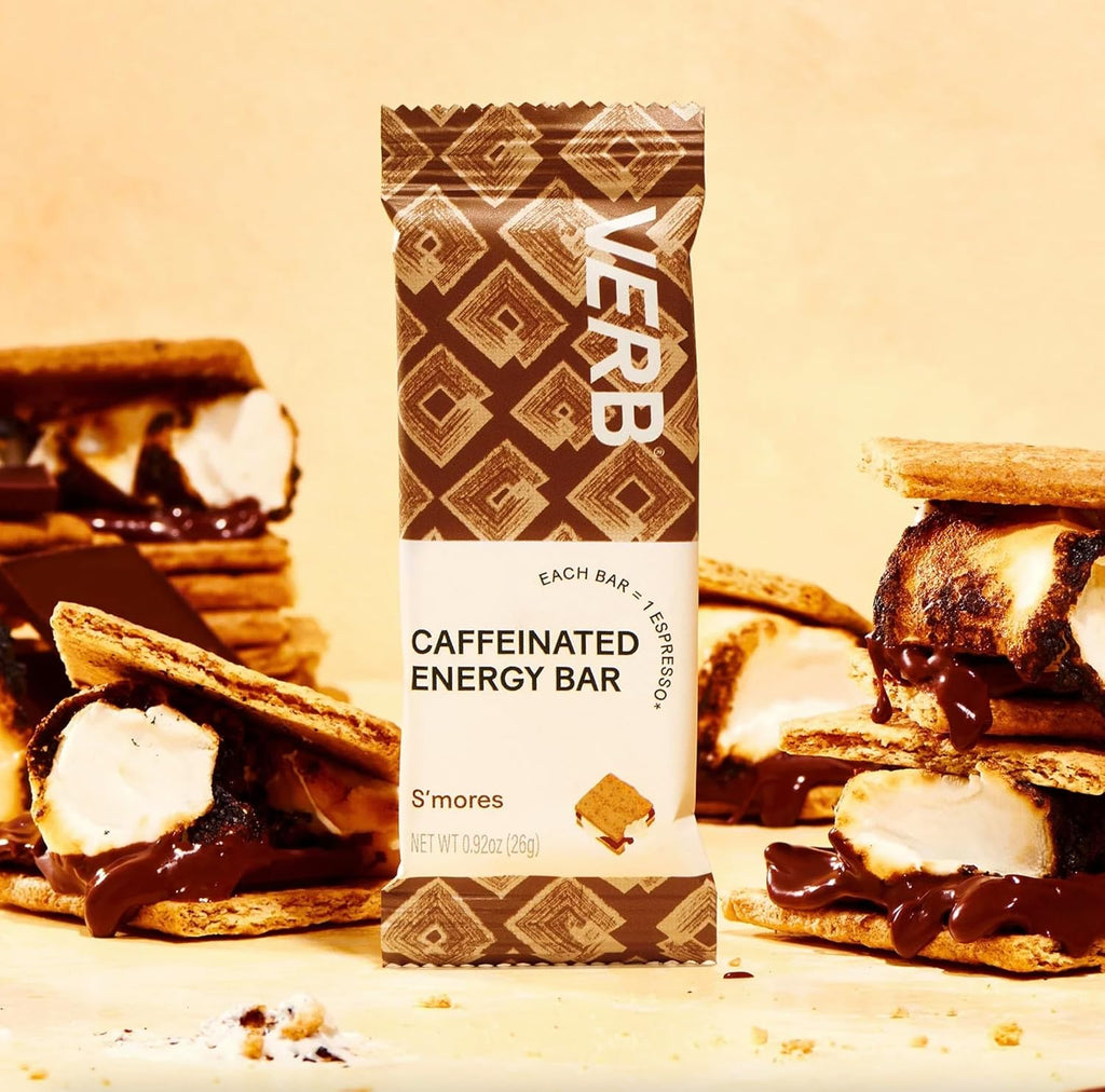 Verb Caffeinated Energy Bars Variety Pack - 2 Flavors (26g, Pack of 16)