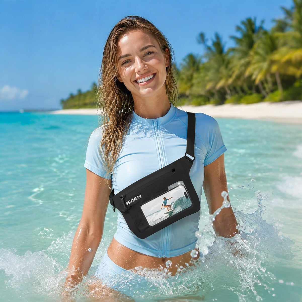 Phone Pouch, IPX8 Waterproof Reusable Fanny Pack,Large Dry Bag