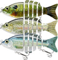 TRUSCEND Swimmax Easy Catch Fishing Lures with BKK Hooks, Wiggling, Vibrating, Rattling and Gurgling for More Bites, Heavy-Duty Dyneema Fiber Jointed Swimbaits for Bass, Trout, Crappie, Walleye, Pike