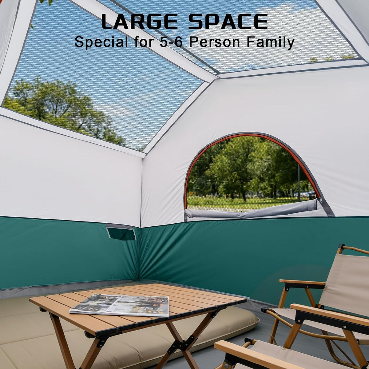 HG 6-8 Person Camping Tent Waterproof Family Cabin Tent for Camping