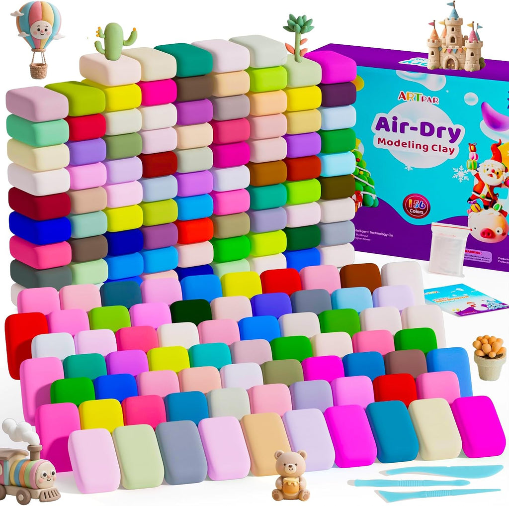 ARTPAR Air Dry Clay 56 Colors,Modeling Clay for Kids,Molding Magic Clay Kit