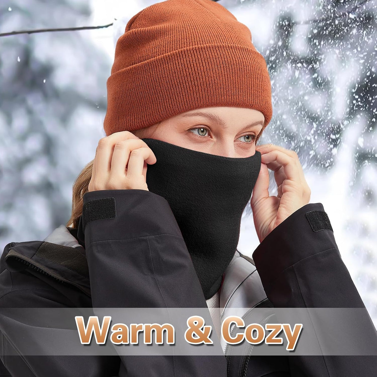 Neck Warmer Gaiter for Men Women,Winter Soft Thick Warm Fleece Lined Face Ski Mask Scarf Cold Weather Running