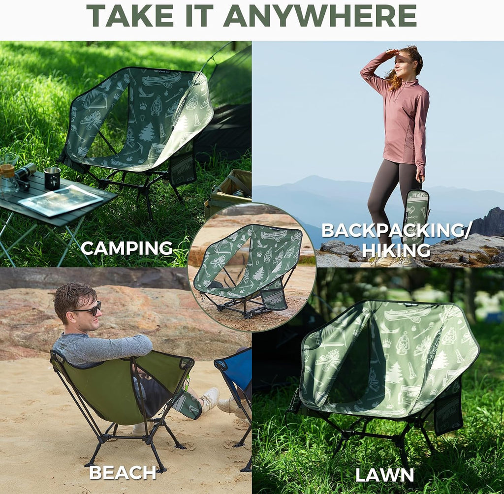 ATEPA Compact Camping Chair Ultra Lightweight Backpacking Chairs for Hiking