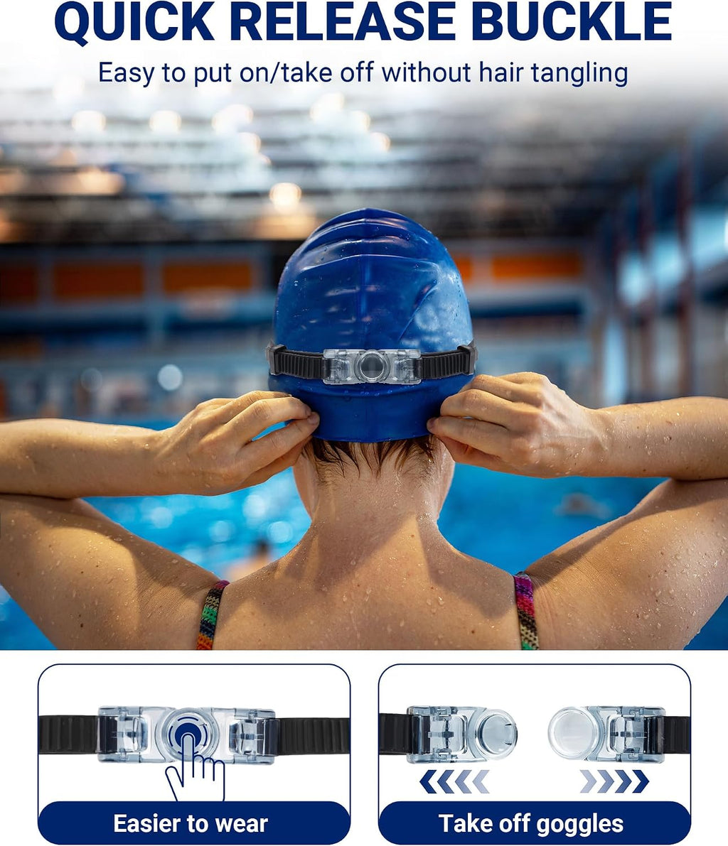 Freela 2 Pack Swim Goggles for Adult Men Women,180°Wide Vision Anti-fog UV Protection No Leak Clear Swimming Goggles
