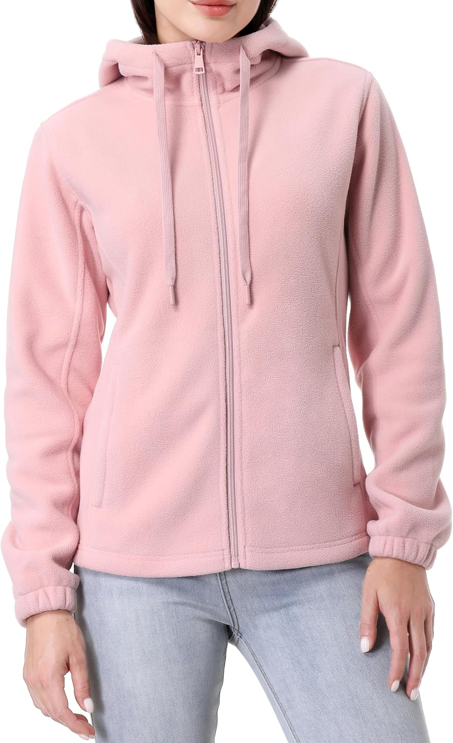 GIMECEN Women's Soft Polar Fleece Jacket Full Zip Hooded Sweatshirts