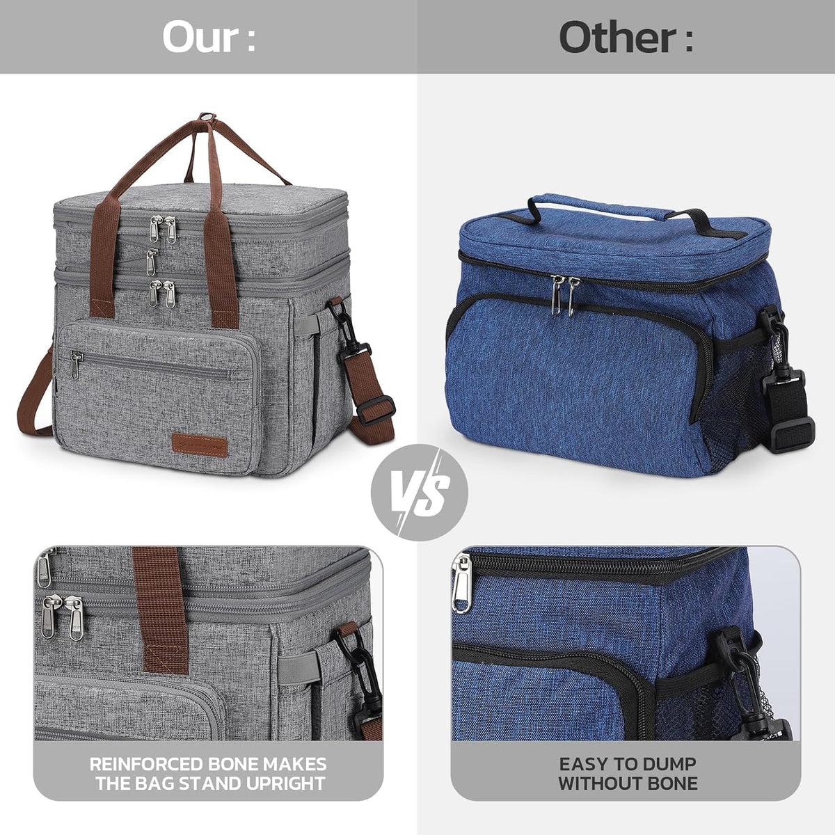 Maelstrom 23L Insulated Lunch Box, Expandable Double Deck Cooler Bag