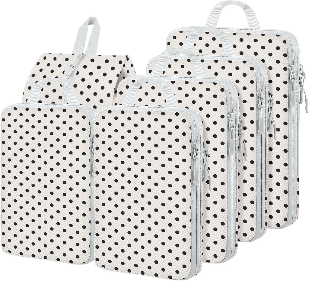 4 Set Compression Packing Cubes, Suitcase Organizer, Lightweight Travel Essentials, Compression Bags For Travel Accessories Luggage Storage Set (4 Pcs, Beige)