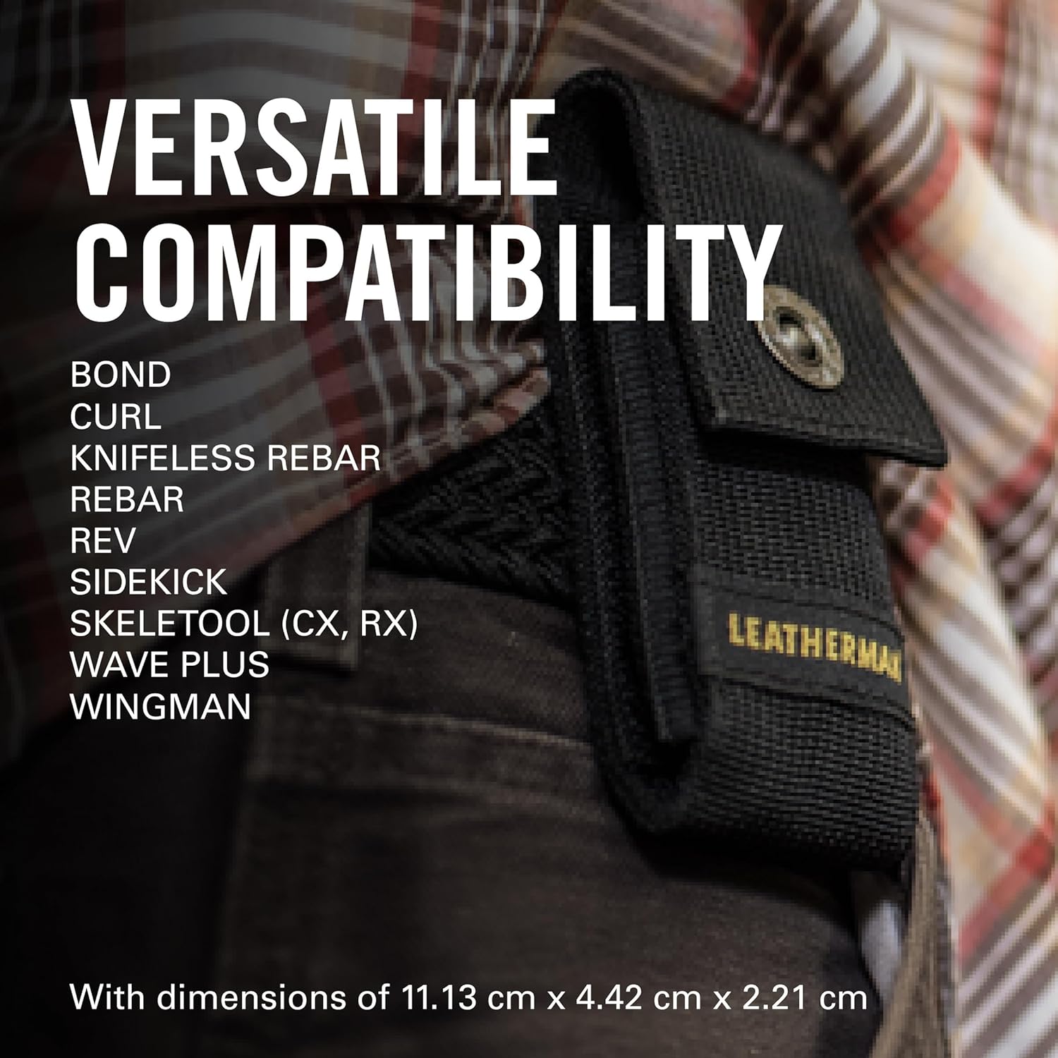 LEATHERMAN Premium Nylon Sheath, 3.25-4.5 Inch Multi-Tools, Black, Medium