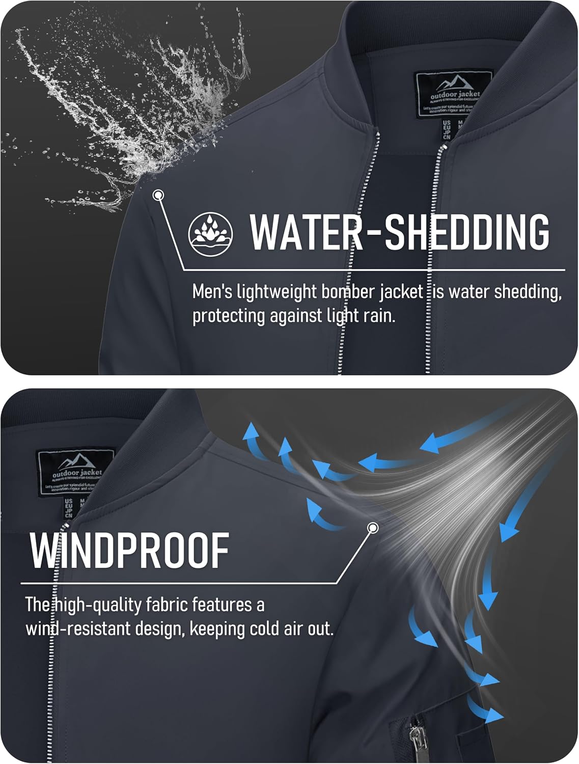 MAGCOMSEN Men's Bomber Jacket Lightweight Windbreaker Spring Fall Jacket