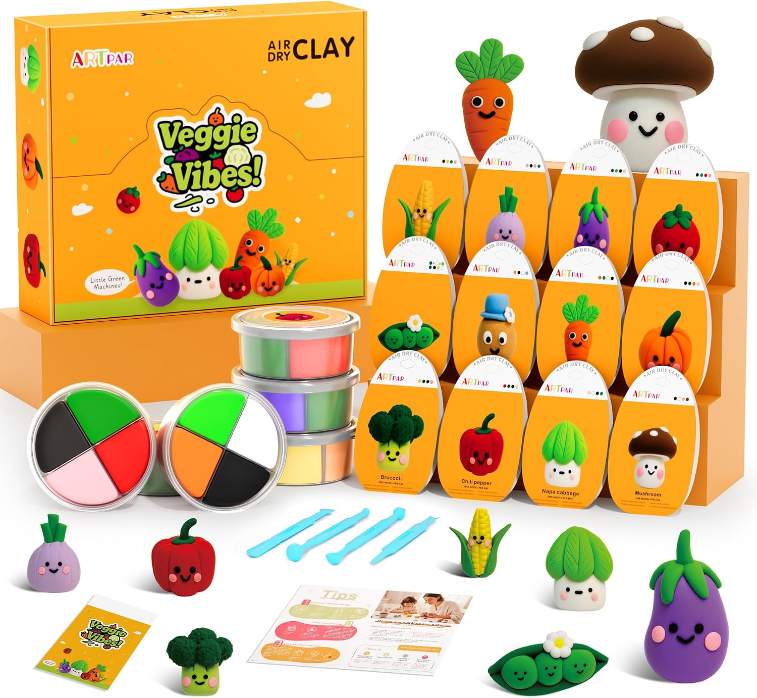 ARTPAR Air Dry Clay Kit for Kids - 12 Fruit DIY Modeling Magic Clay Sets