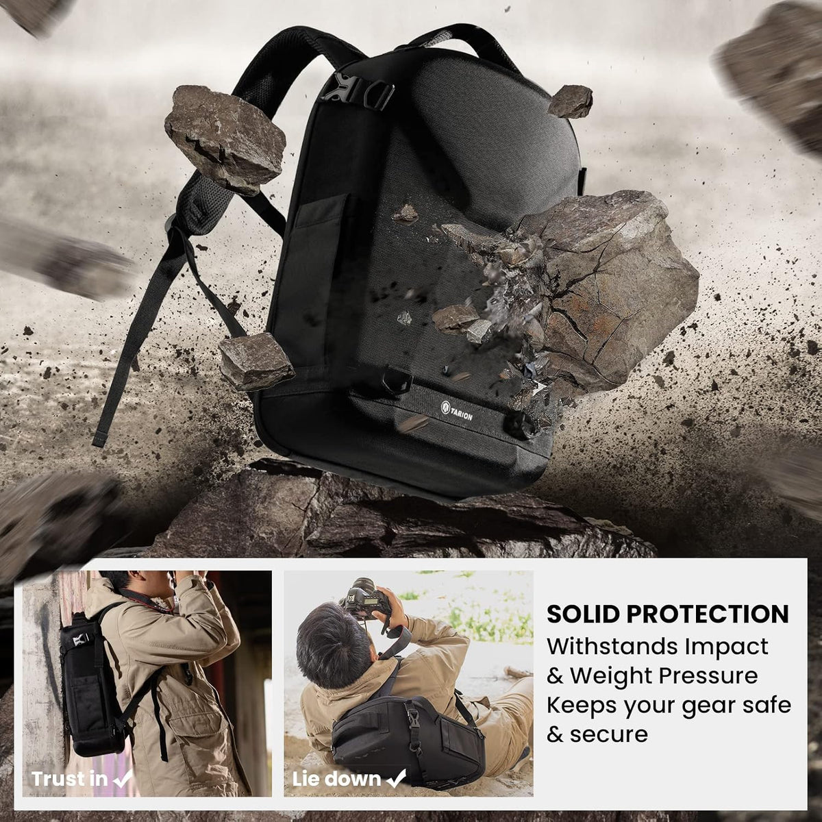 TARION Hard Shell Camera Backpack Bag for Photographers Compact 13L TRH
