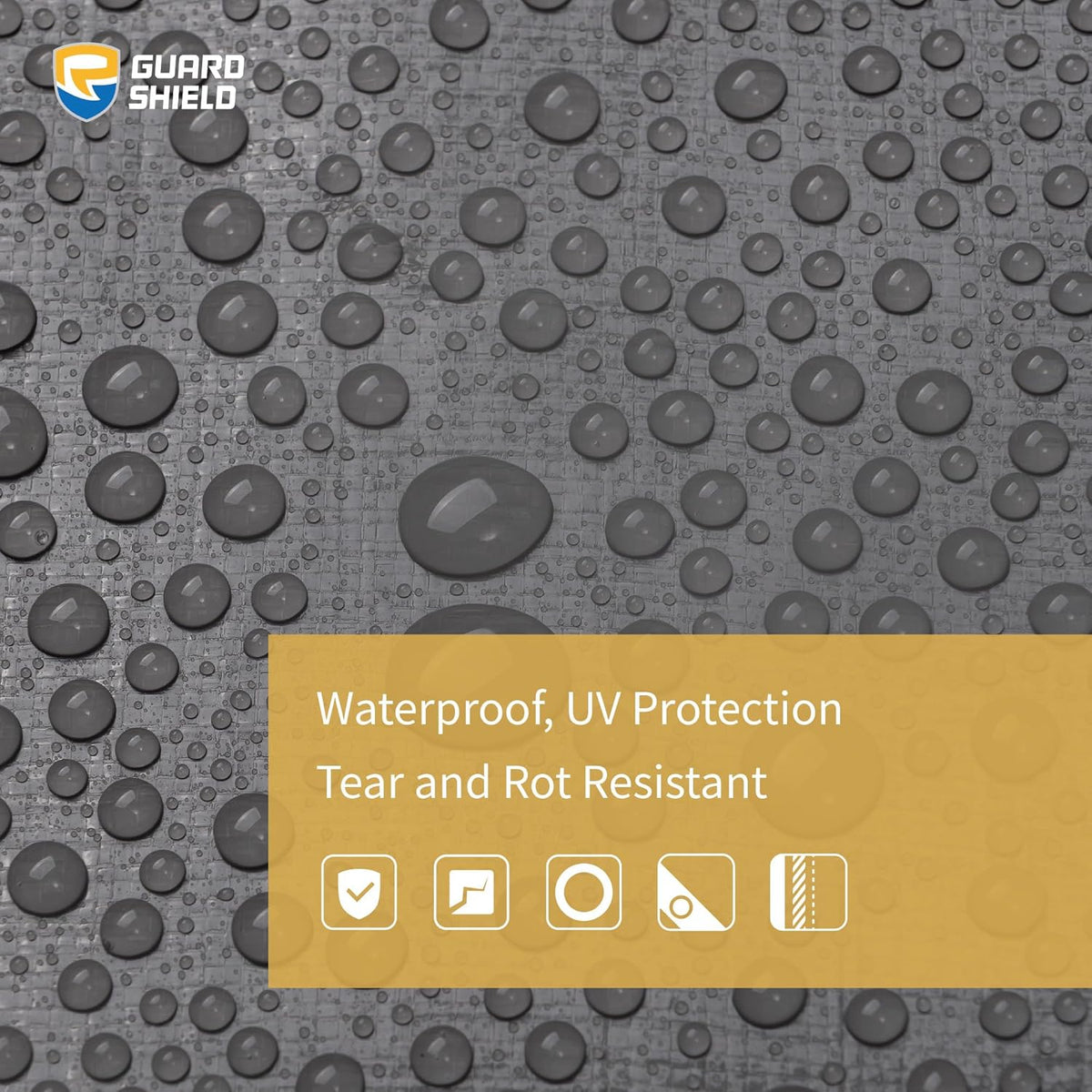 GUARD SHIELD Tarps Heavy Duty Waterproof Grey Plus+ 20x40 FT Large 12 mil
