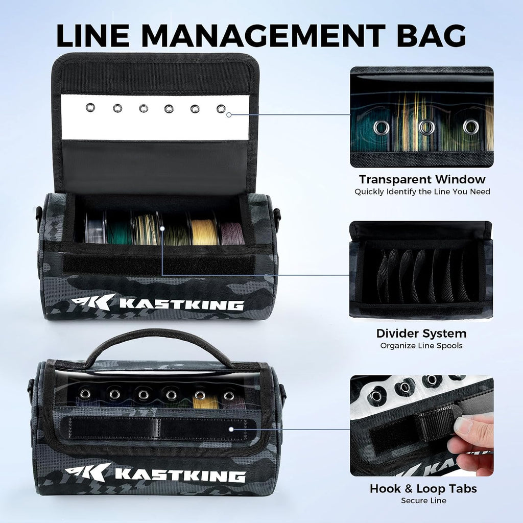 KastKing BaitSpace Line Bag Water Resistant Tackle Bag, Organize Spools