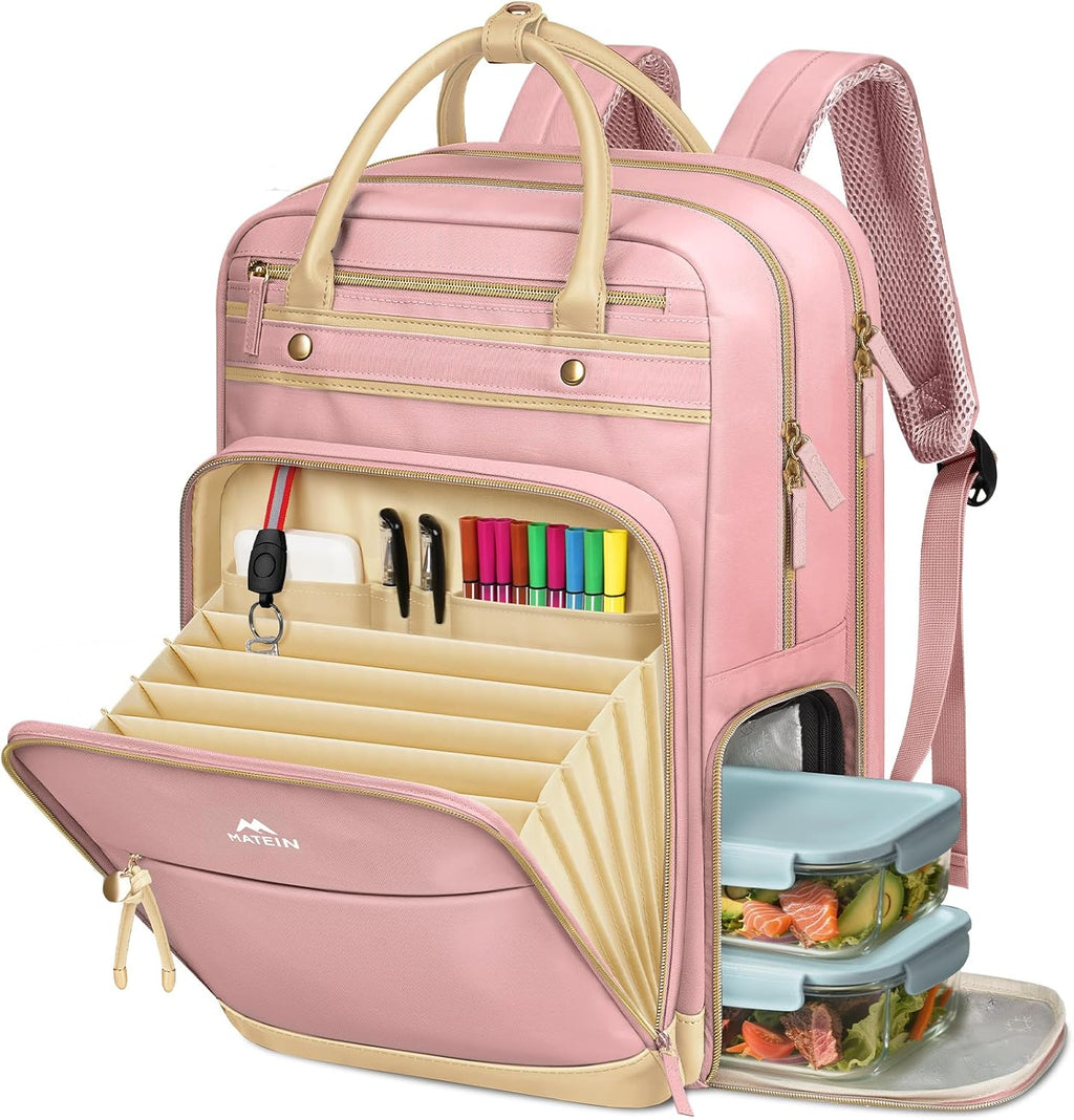 MATEIN Lunch Backpack for Women, Teacher Backpack with Lunch Compartment