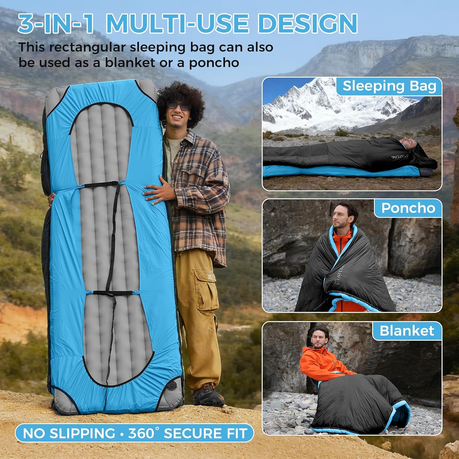 ATEPA Down Sleeping Bag, 650FP / 700FP Recycled, 3-Season