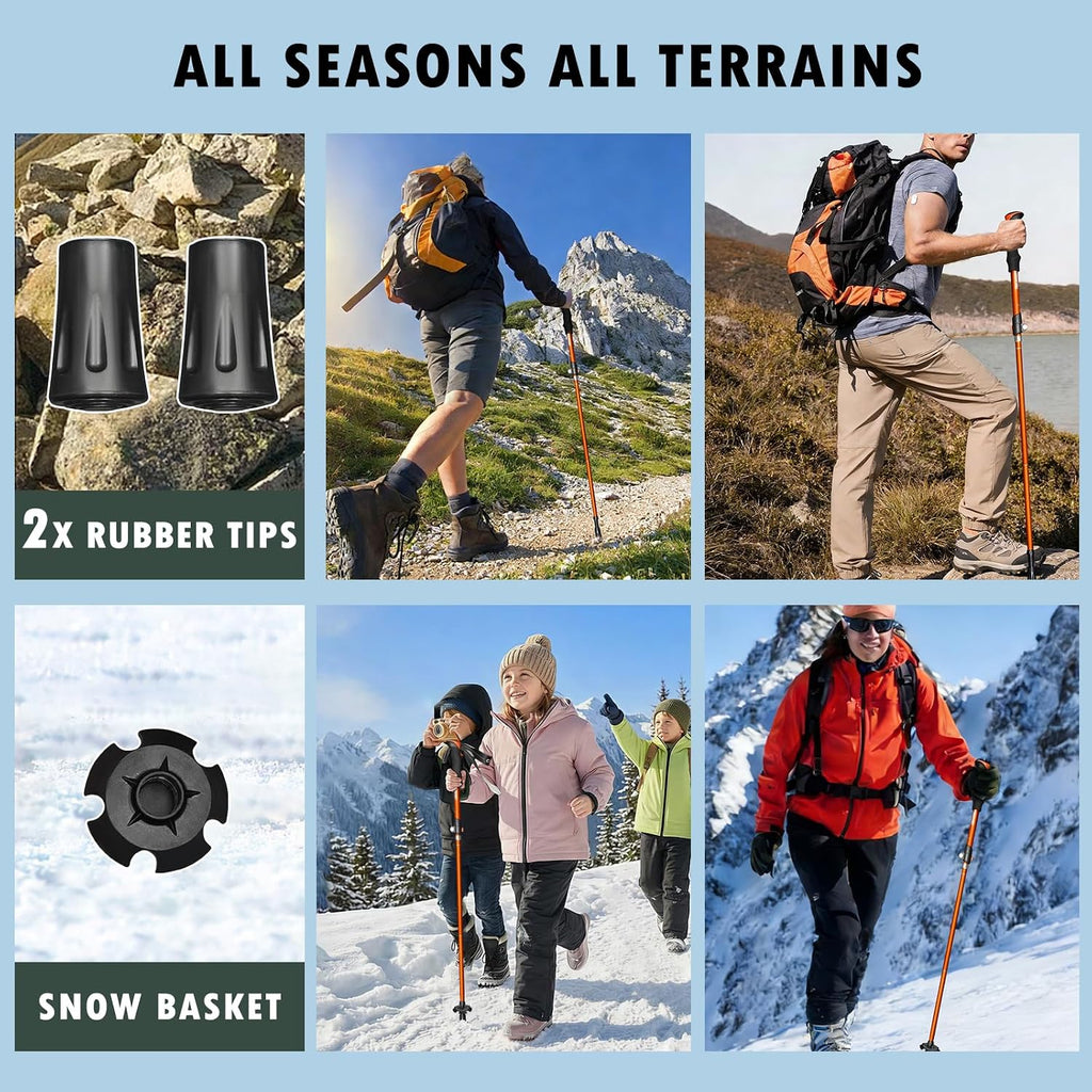 Deepfeel Collapsible Trekking Poles Folding Hiking Poles
